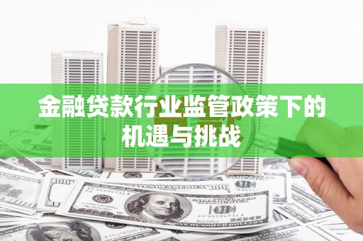 津南金融贷款行业监管政策下的机遇与挑战